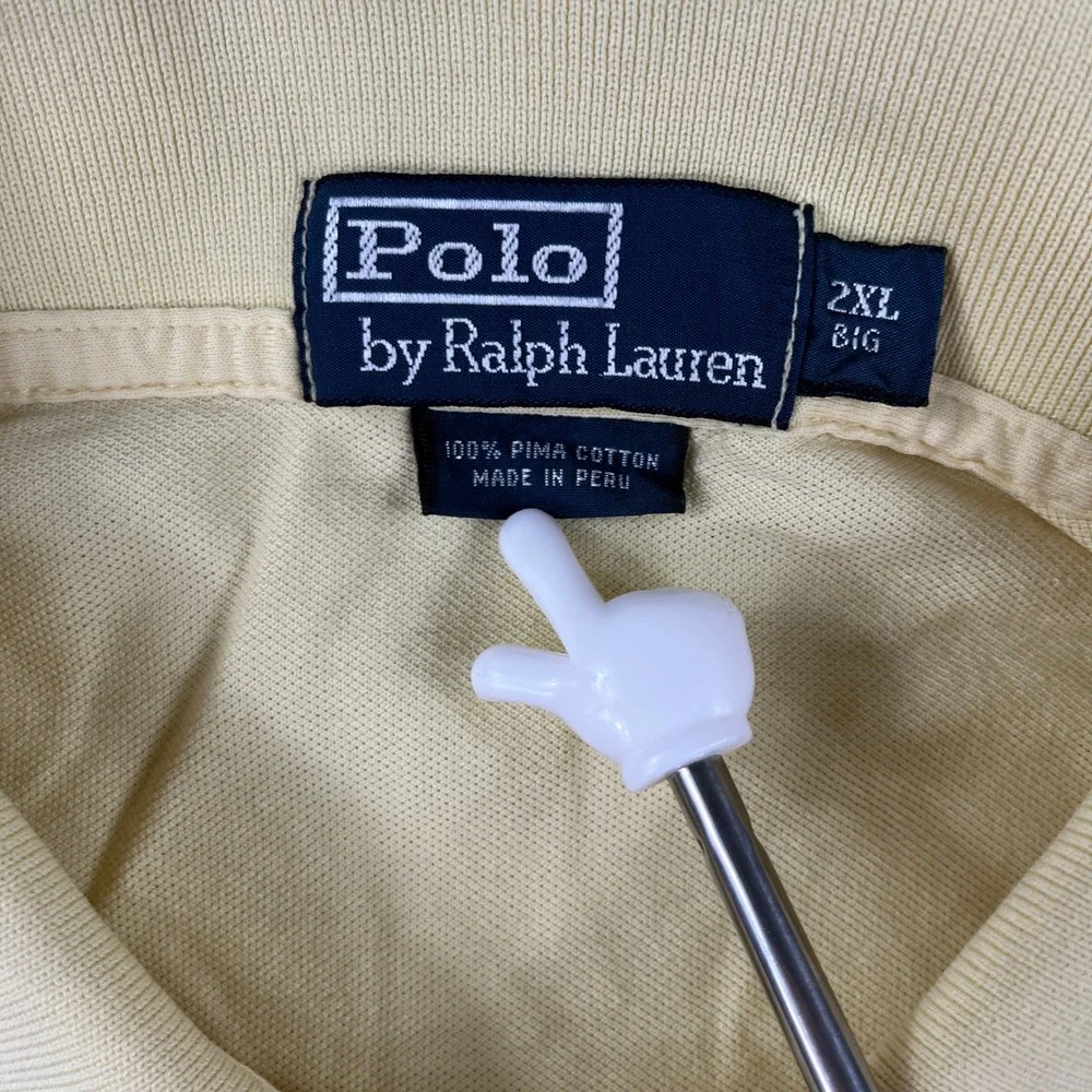 Polo Ralph Lauren Polo Shirt Yellow Short Sleeve Pima Cotton Mens 2XL Big